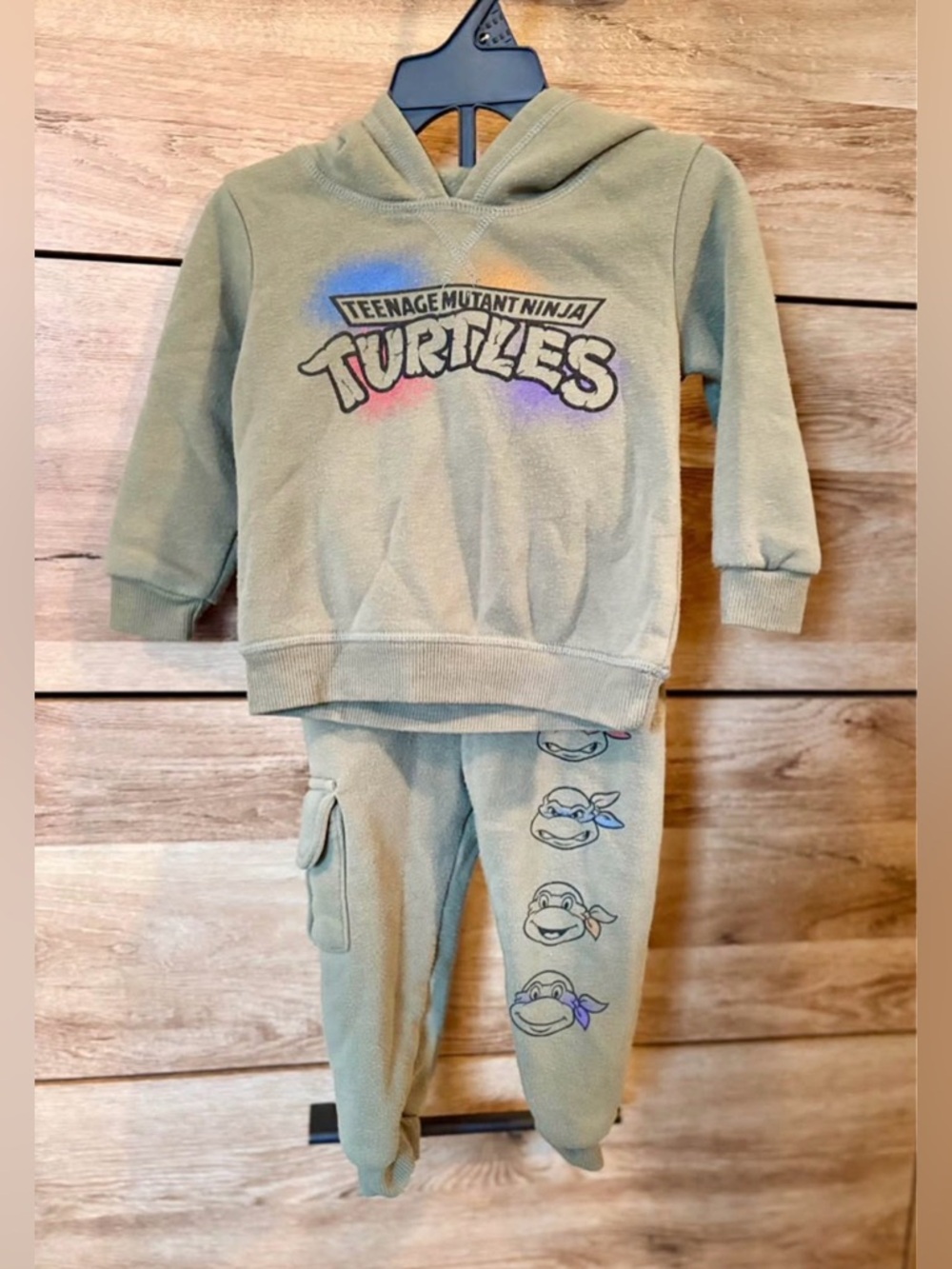 Teenage Mutant Ninja Turtles Kids Olive Green Hoodie & Jogger Set